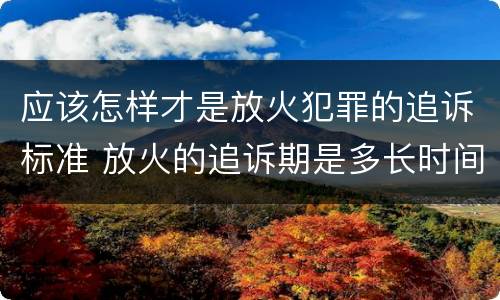 应该怎样才是放火犯罪的追诉标准 放火的追诉期是多长时间