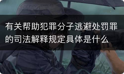 有关帮助犯罪分子逃避处罚罪的司法解释规定具体是什么