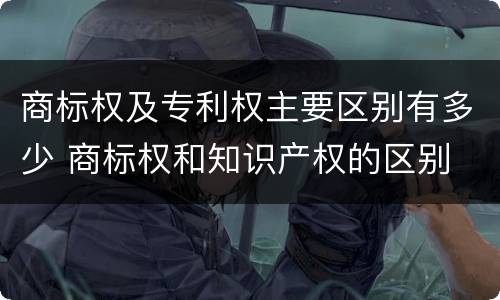 商标权及专利权主要区别有多少 商标权和知识产权的区别