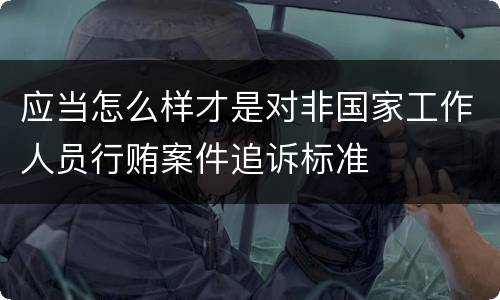 应当怎么样才是对非国家工作人员行贿案件追诉标准
