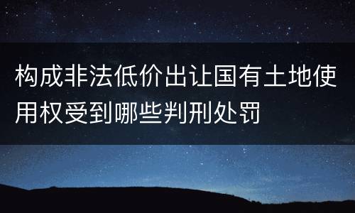 构成非法低价出让国有土地使用权受到哪些判刑处罚