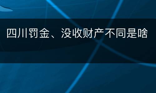 四川罚金、没收财产不同是啥