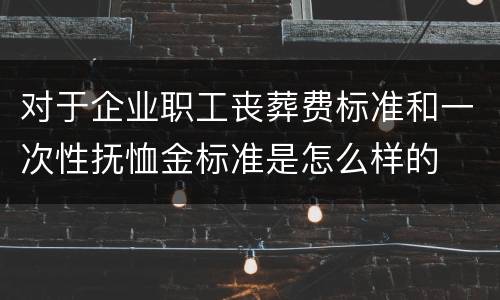对于企业职工丧葬费标准和一次性抚恤金标准是怎么样的