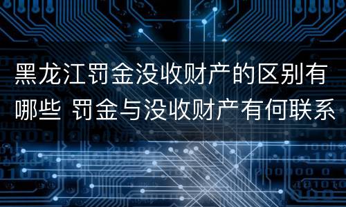 黑龙江罚金没收财产的区别有哪些 罚金与没收财产有何联系和区别?
