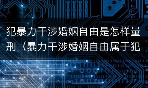 犯暴力干涉婚姻自由是怎样量刑（暴力干涉婚姻自由属于犯罪吗）