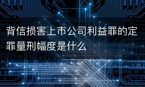 背信损害上市公司利益罪的定罪量刑幅度是什么
