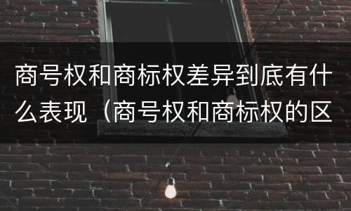 商号权和商标权差异到底有什么表现（商号权和商标权的区别）