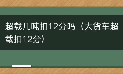超载几吨扣12分吗（大货车超载扣12分）