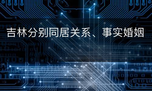 吉林分别同居关系、事实婚姻