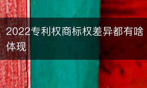 2022专利权商标权差异都有啥体现