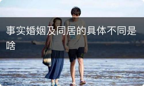 事实婚姻及同居的具体不同是啥