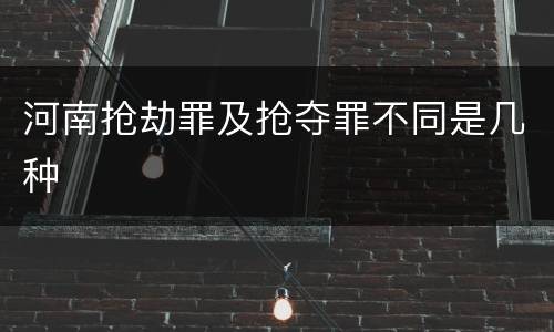 河南抢劫罪及抢夺罪不同是几种