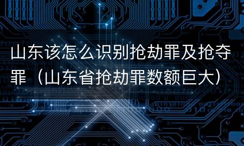 山东该怎么识别抢劫罪及抢夺罪（山东省抢劫罪数额巨大）