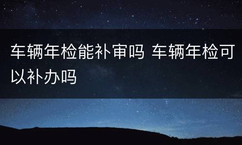 车辆年检能补审吗 车辆年检可以补办吗