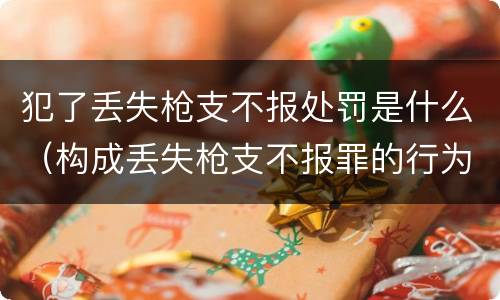 犯了丢失枪支不报处罚是什么（构成丢失枪支不报罪的行为）