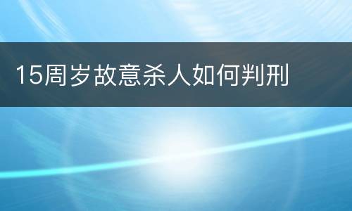 15周岁故意杀人如何判刑
