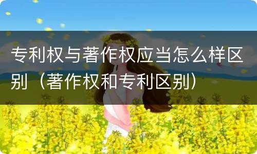 专利权与著作权应当怎么样区别（著作权和专利区别）