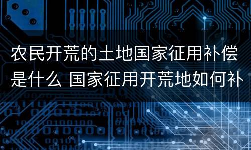 农民开荒的土地国家征用补偿是什么 国家征用开荒地如何补偿
