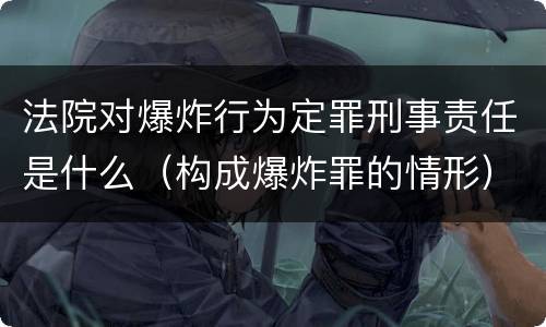 法院对爆炸行为定罪刑事责任是什么（构成爆炸罪的情形）