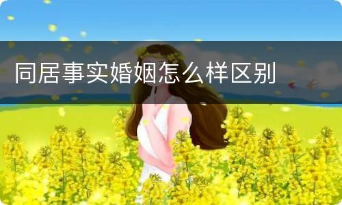 同居事实婚姻怎么样区别