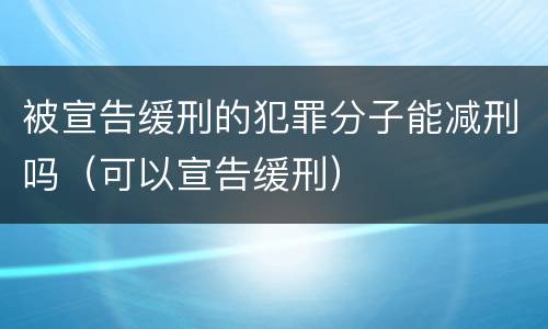 被宣告缓刑的犯罪分子能减刑吗（可以宣告缓刑）