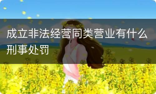 成立非法经营同类营业有什么刑事处罚