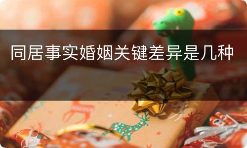 同居事实婚姻关键差异是几种