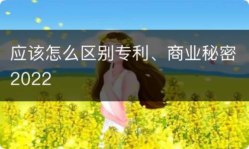 应该怎么区别专利、商业秘密2022