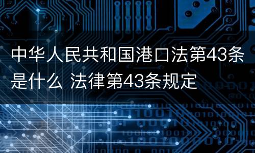 中华人民共和国港口法第43条是什么 法律第43条规定