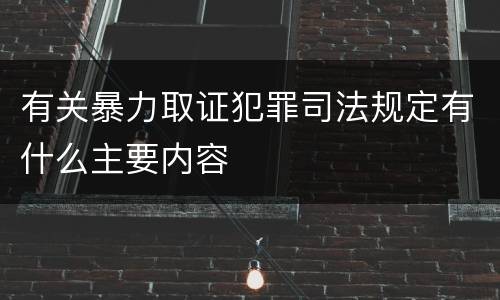 有关暴力取证犯罪司法规定有什么主要内容
