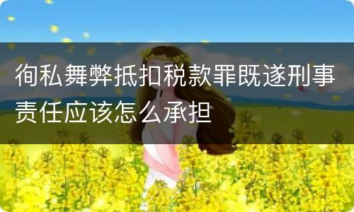 徇私舞弊抵扣税款罪既遂刑事责任应该怎么承担
