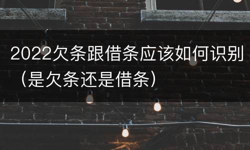 2022欠条跟借条应该如何识别（是欠条还是借条）