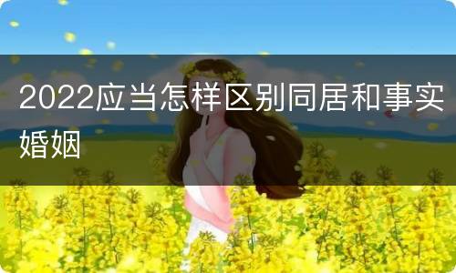 2022应当怎样区别同居和事实婚姻