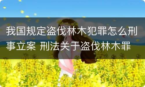 我国规定盗伐林木犯罪怎么刑事立案 刑法关于盗伐林木罪