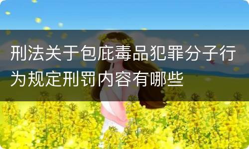 刑法关于包庇毒品犯罪分子行为规定刑罚内容有哪些