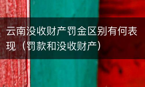 云南没收财产罚金区别有何表现（罚款和没收财产）