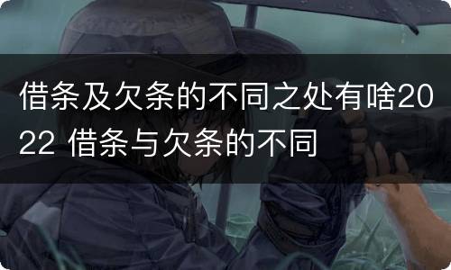借条及欠条的不同之处有啥2022 借条与欠条的不同