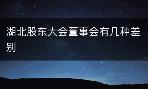 湖北股东大会董事会有几种差别