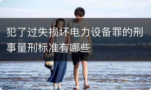 犯了过失损坏电力设备罪的刑事量刑标准有哪些