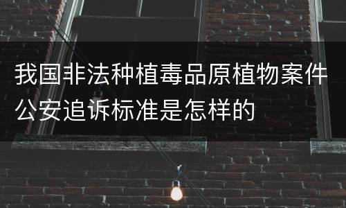 我国非法种植毒品原植物案件公安追诉标准是怎样的
