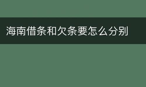 海南借条和欠条要怎么分别