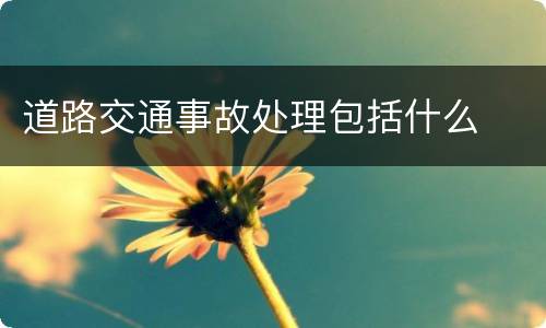 道路交通事故处理包括什么