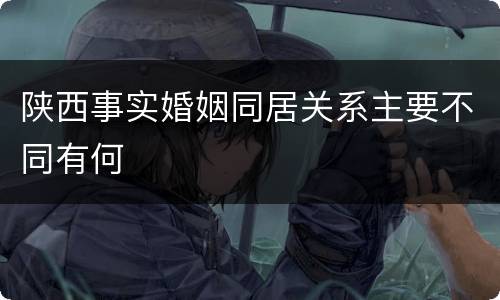 陕西事实婚姻同居关系主要不同有何