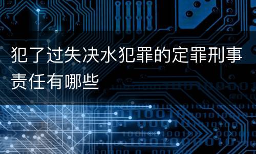 犯了过失决水犯罪的定罪刑事责任有哪些