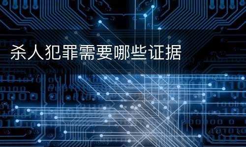 杀人犯罪需要哪些证据