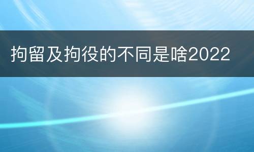 拘留及拘役的不同是啥2022
