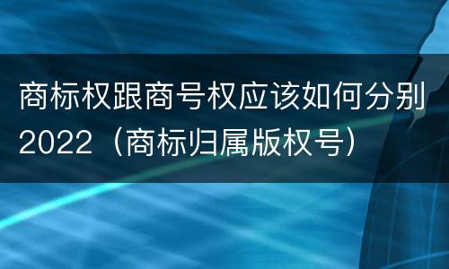 商标权跟商号权应该如何分别2022（商标归属版权号）