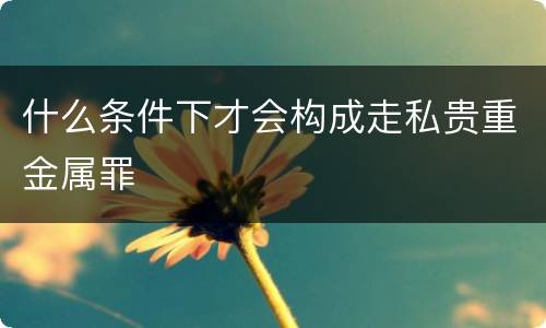 什么条件下才会构成走私贵重金属罪