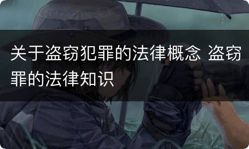 关于盗窃犯罪的法律概念 盗窃罪的法律知识
