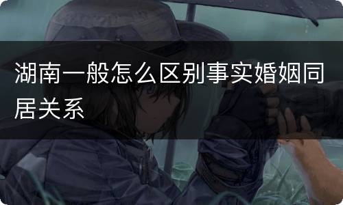 湖南一般怎么区别事实婚姻同居关系